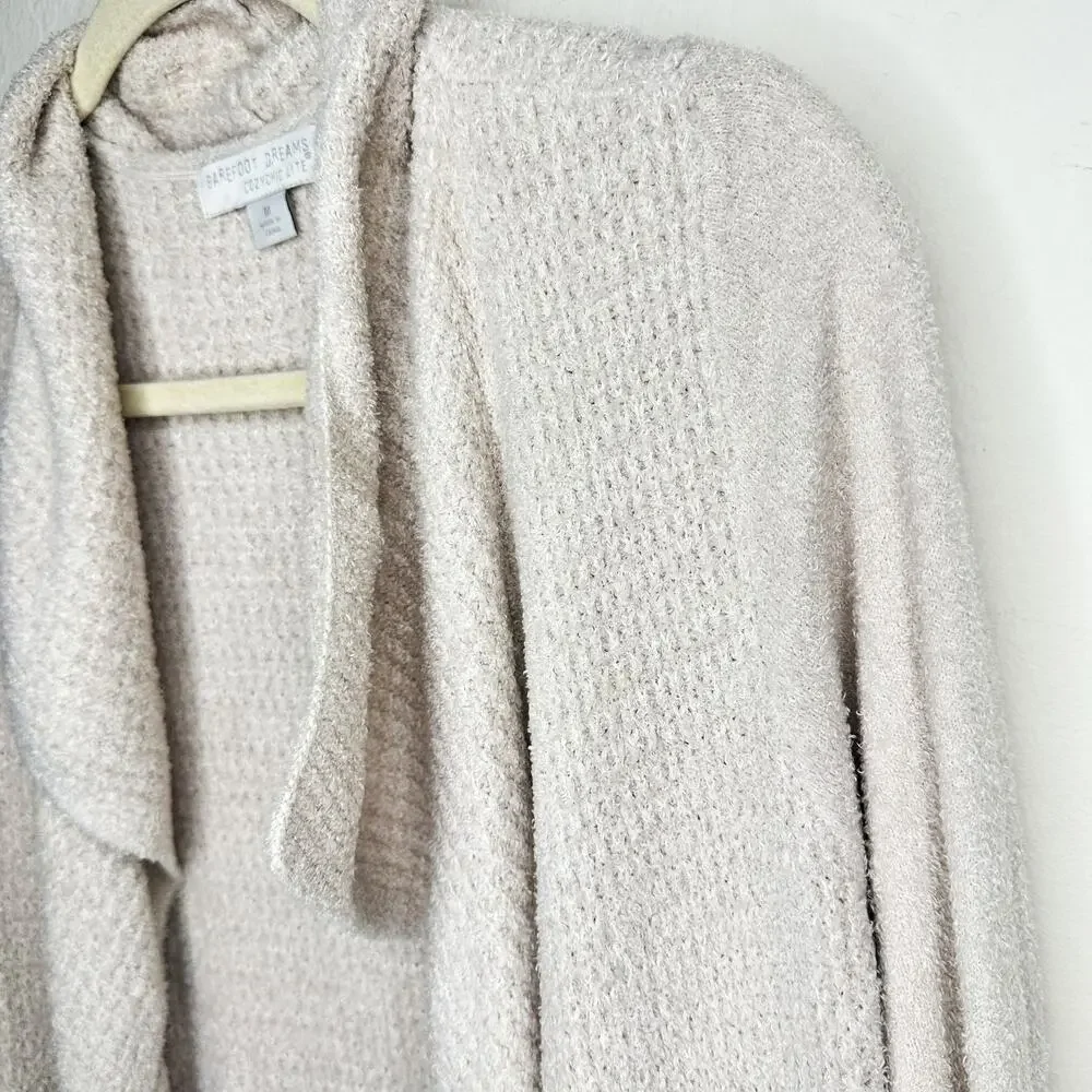 Barefoot Dreams Cozy Chic Lite Coastal Soft Knit Bisque Cardigan Sweater Medium - Picture 5 of 14